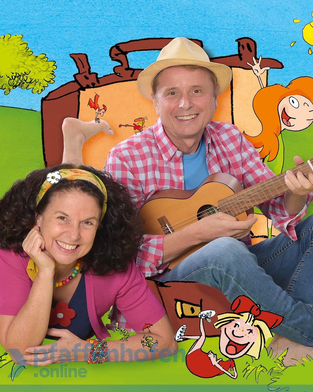 Margit Sarholz und Werner Meier von Sternschnuppe bringen mit &bdquo;Lustige Abenteuerlieder aus dem Koffer&ldquo; Musik, Geschichten und Mitmachspa&szlig; auf die Pfaffenhofener Winterb&uuml;hne.